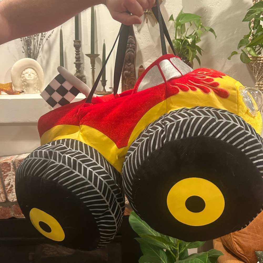 Kids cushion car costume with light up headlights